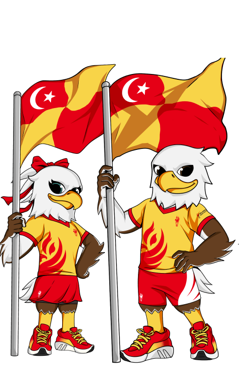 Sukma Mascots with Flag